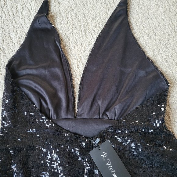 Women’s Black Sequin Mini Dress – R. Vivimos – Size M (8/10) – NWT - Picture 7 of 11